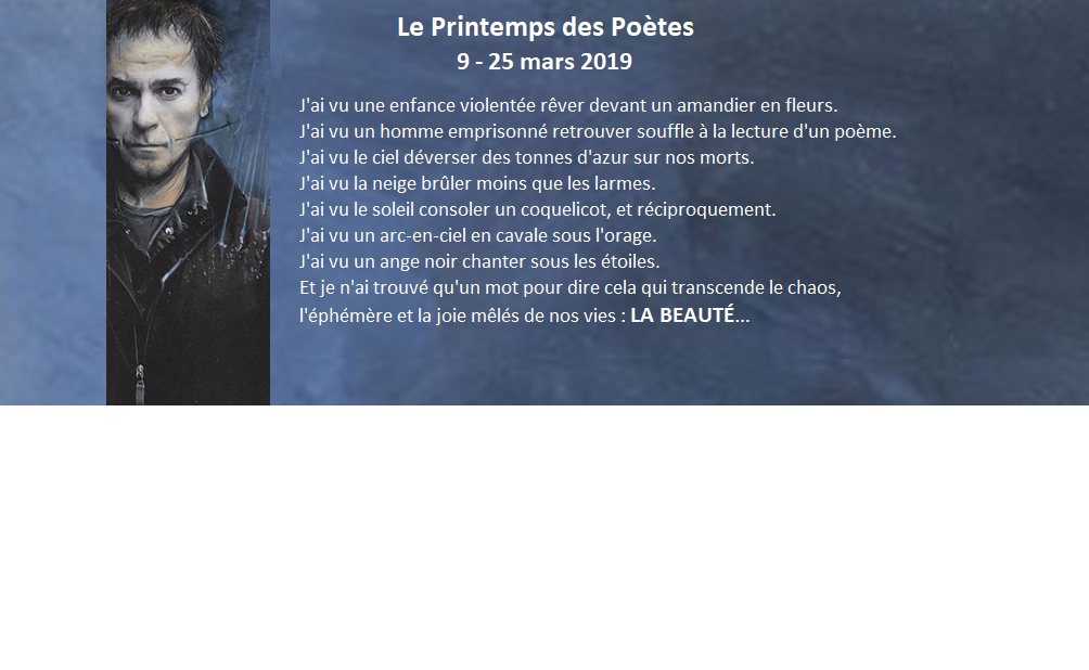 La beauté : thème du Printemps des poètes 2019